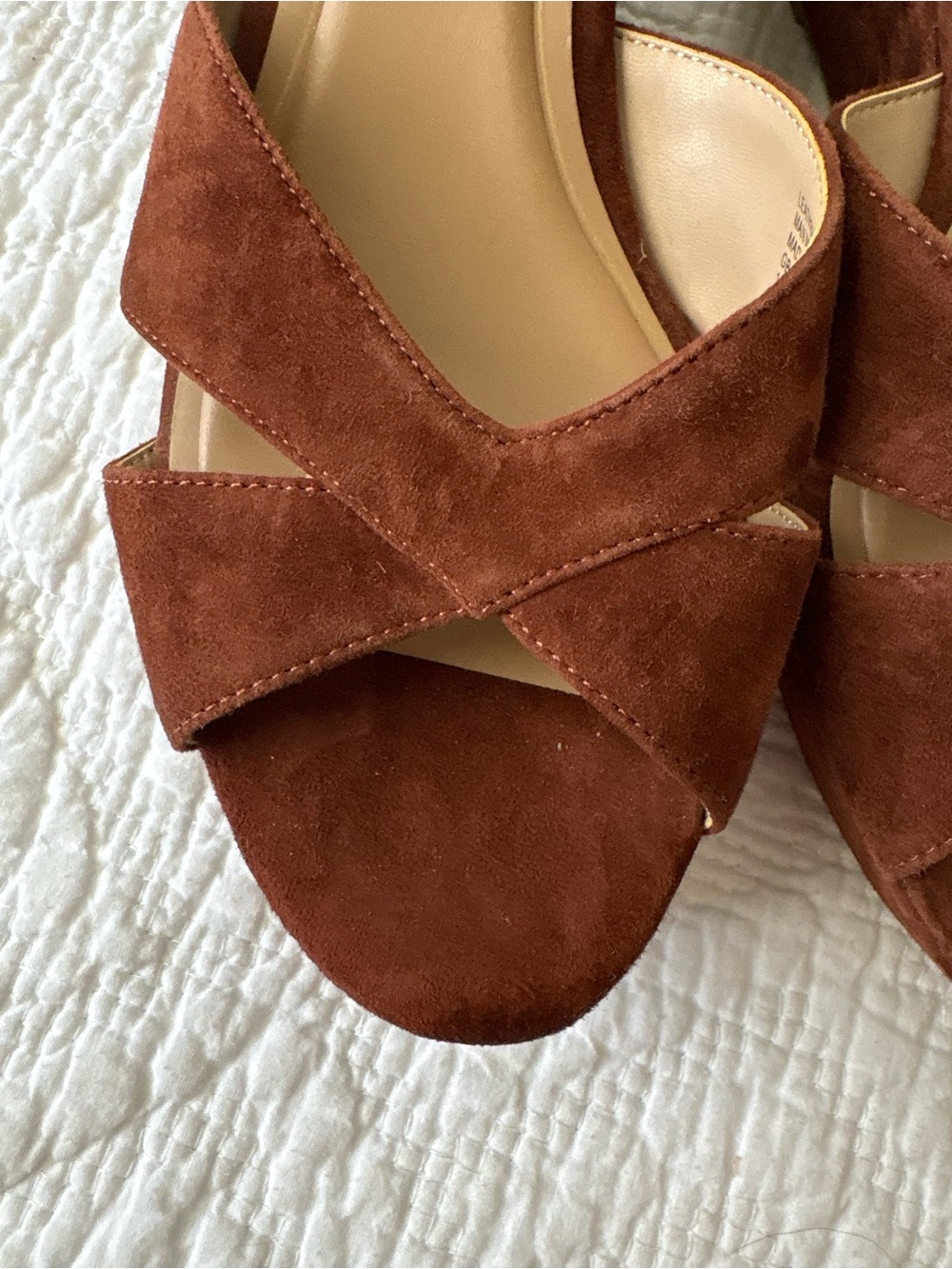 Giani Bernini Jayleen Platform Wedge Brown Suede Sandals 9 - Picture 2 of 16